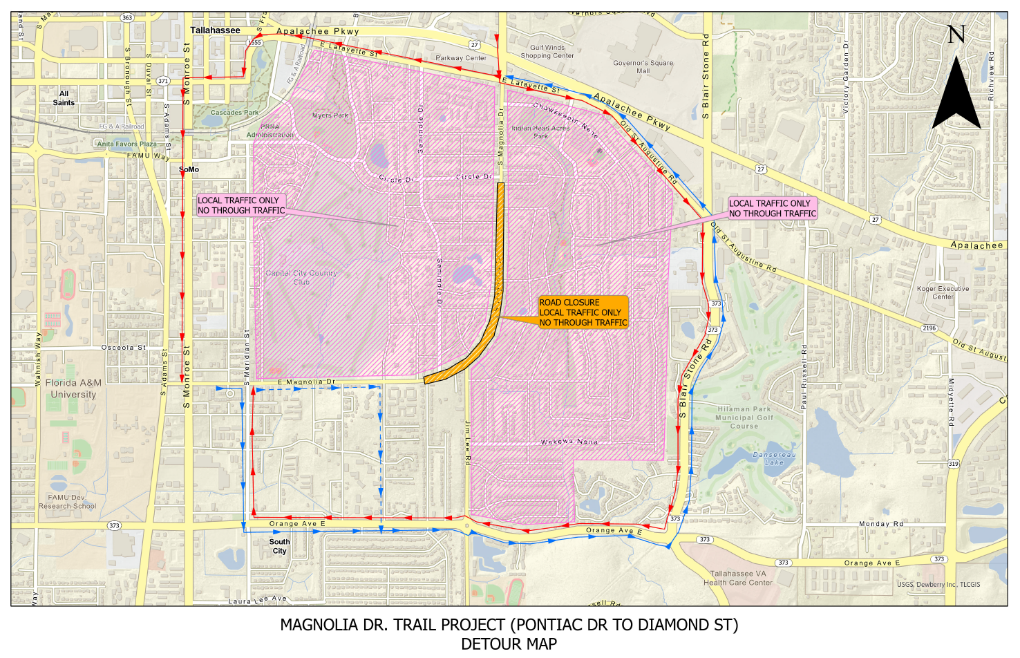 Magnolia Drive Detour Map-1